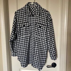 Dex Black and White Houndstooth Jacket